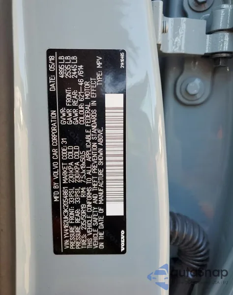 2019 Volvo Xc40 T5 Momentum z USA, uszkodzony, nr VIN YV4162UK3K2054861